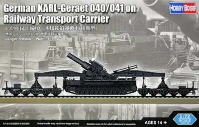 Niemiecki moździerz Karl-Gerat 040/041 na transporterze kolejowym