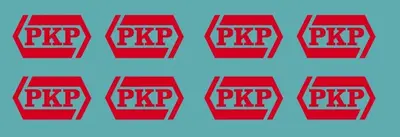 Kalkomania czerwone logo PKP w trumience