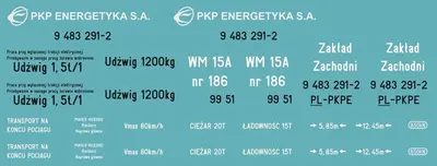 Kalkomania WM-15A PKP Energetyka