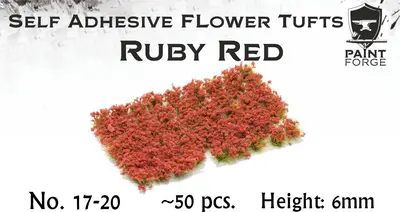 Kępy kwiatów - rubinowo czerwone 6mm / 50szt.