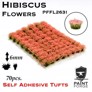 Kępy kwiatów - Flowers Hibiscus Pink 6mm / 70szt.