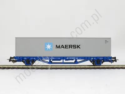 Wagon kontenerowy typ Lgs579 PKP Cargo z kontenerem "Maersk"