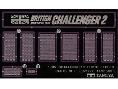 Zestaw blaszek fototrawionych do czołgu Challenger 2, grille