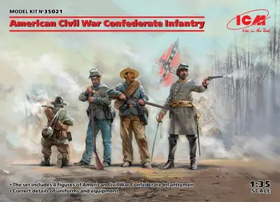 Piechota Konfederatów z Wojny Secesyjnej (4 figurki)