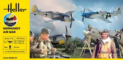 Zestaw wojna powietrzna w Normandii: Focke-Wulf FW-190 i Mustang P-51(z farbami)