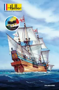 Angielski galeon Golden Hind (z farbami)