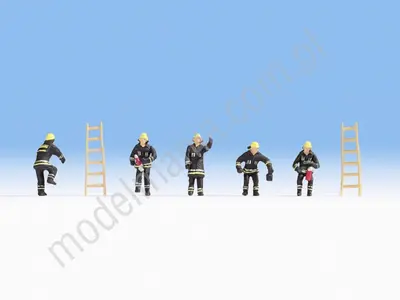 Strażacy z drabinami