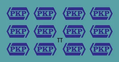 Kalkomania niebieskie logo PKP w trumience