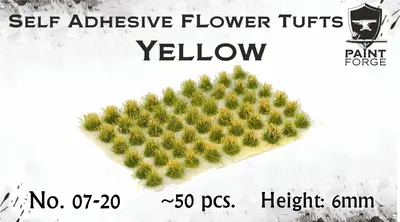 Kępy kwiatów - żółte 6mm / 50szt.