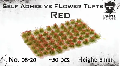 Kępy kwiatów - czerwone 6mm / 50szt.