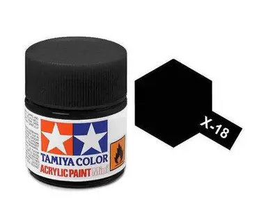 Farba akrylowa - X-18 Semi-Gloss Black gloss / 10ml