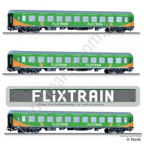 Zestaw 3 wagony osobowych Flixtrain